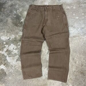 Vintage Dickies Duck Canvas Work Pants Size 36x30 Brown Straight Fit Work Wear
